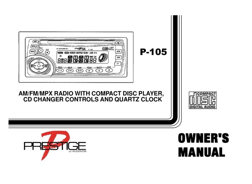 Audiovox Prestige P-105 owner's manual
