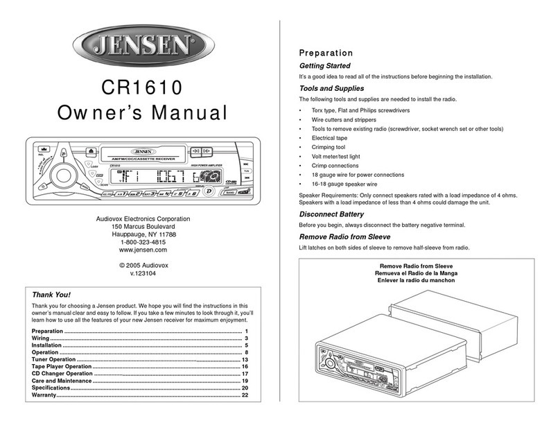 Audiovox CR1610 User manual