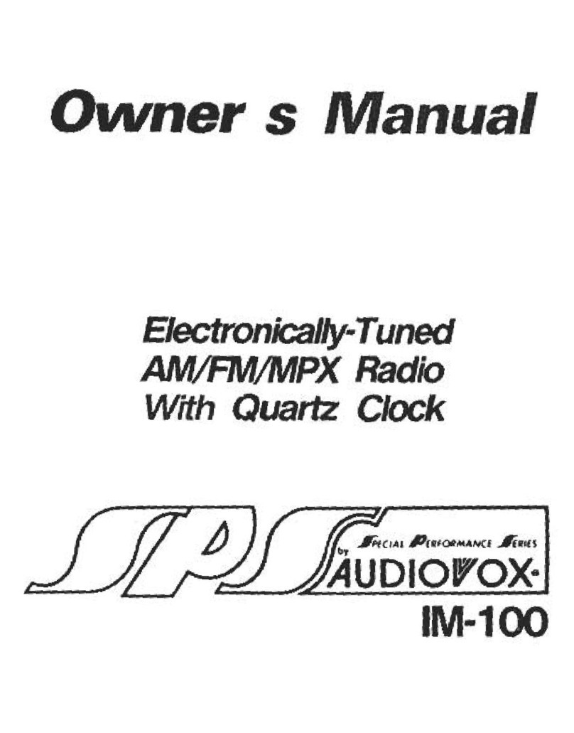 Audiovox IM100 User manual