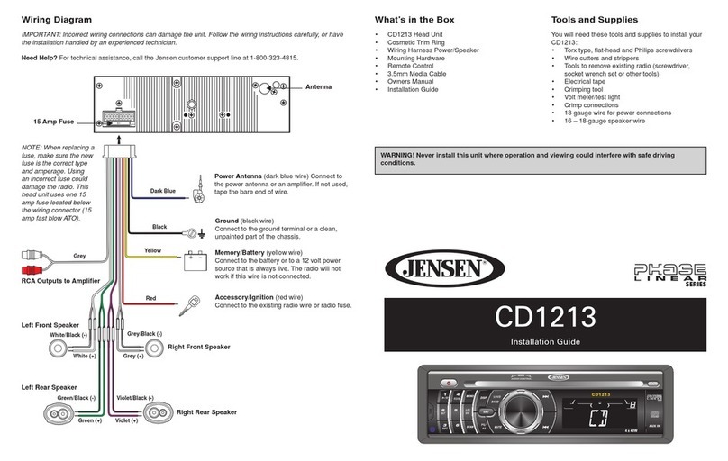 Jensen Phase Linear CD1213 installation guide