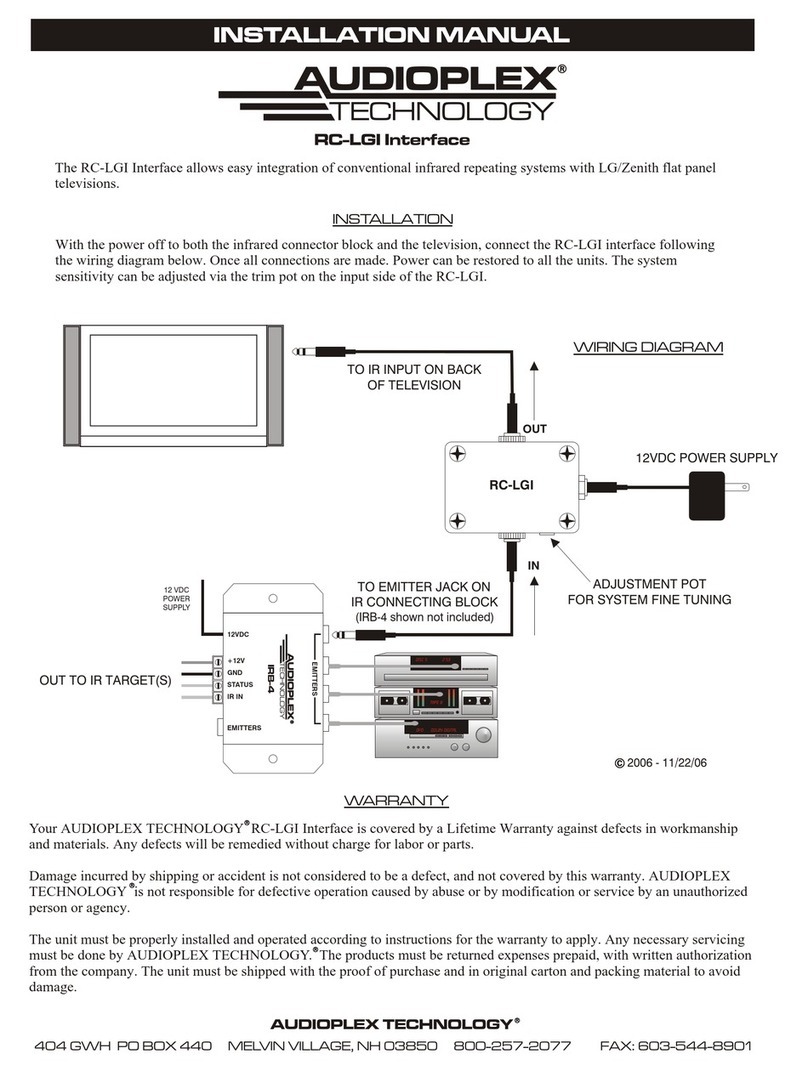 Audioplex RC-LGI install guide