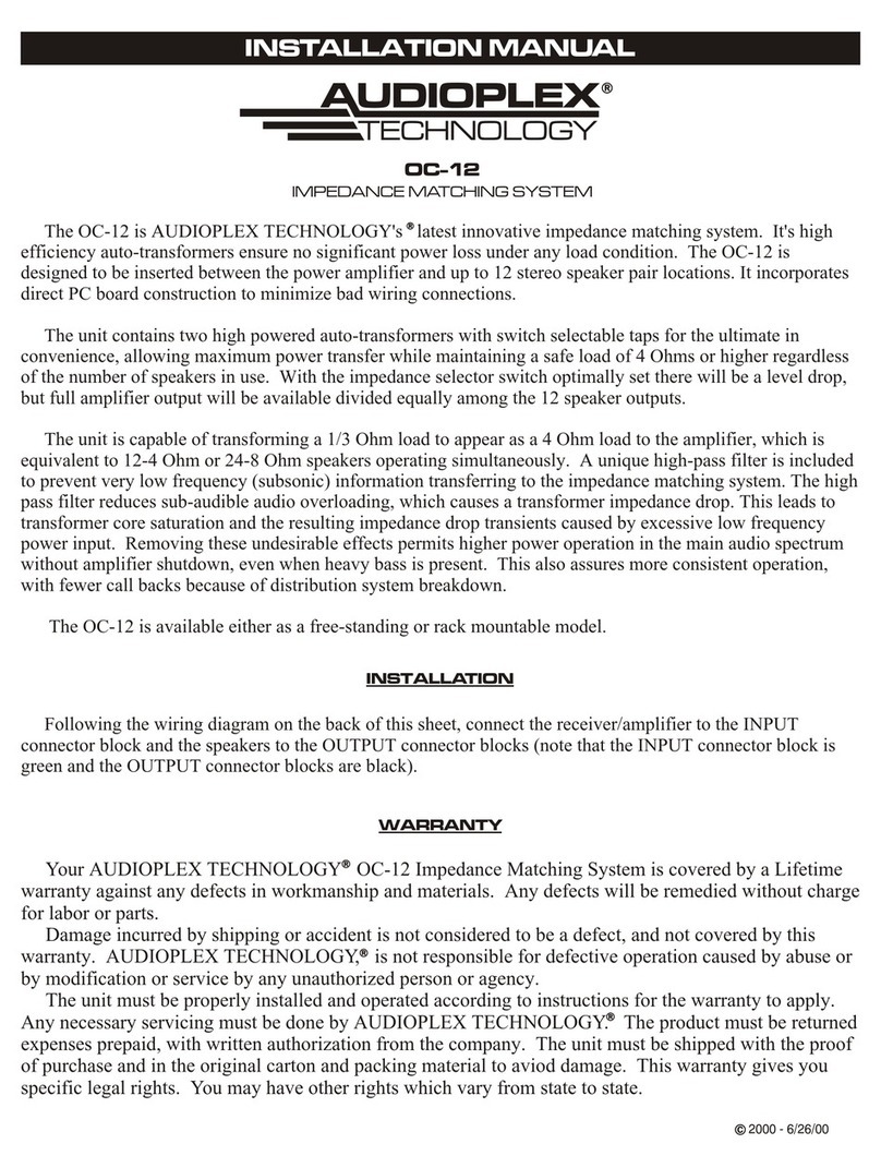 Audioplex OC-12 User manual