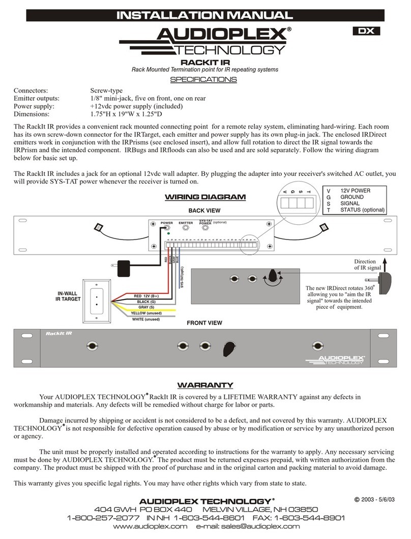 Audioplex RackIt IR installation manual