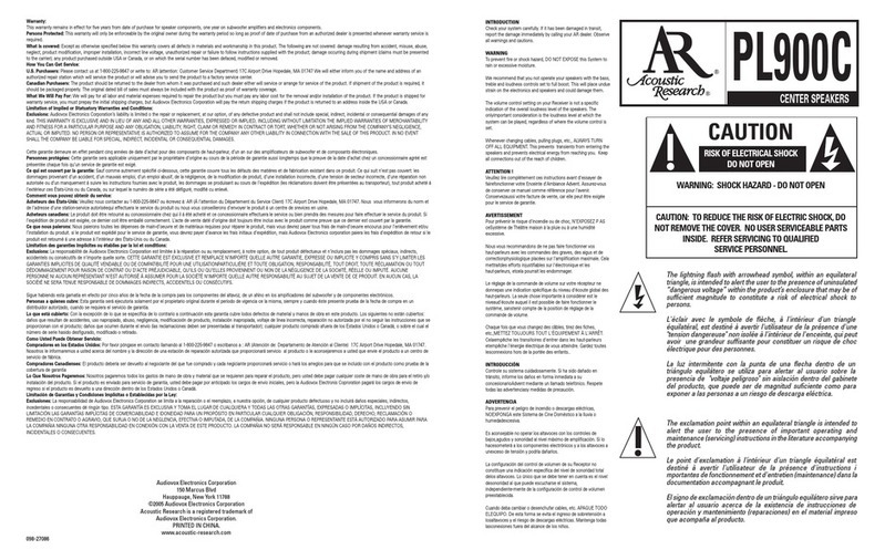Audiovox PL900C User manual