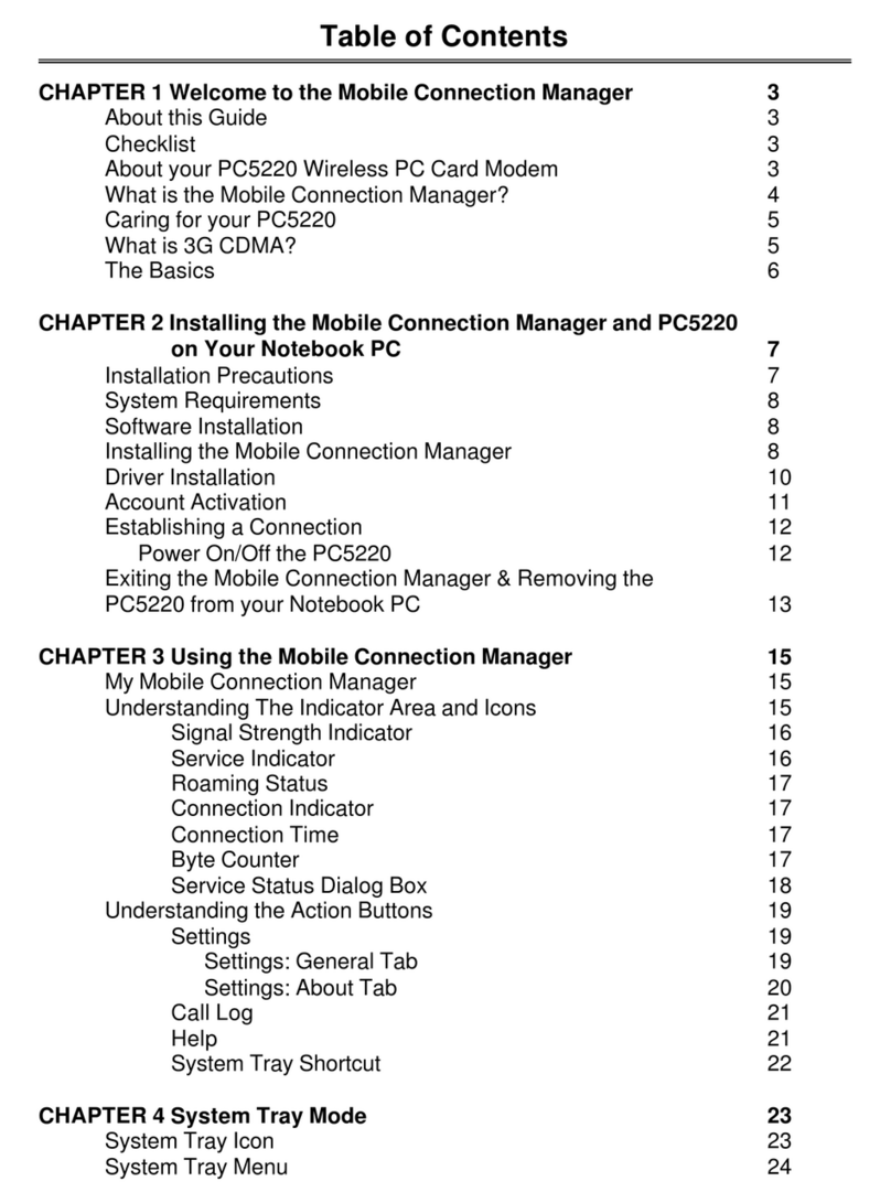 Audiovox Verizon Wireless PC CARD PC 5220 user guide