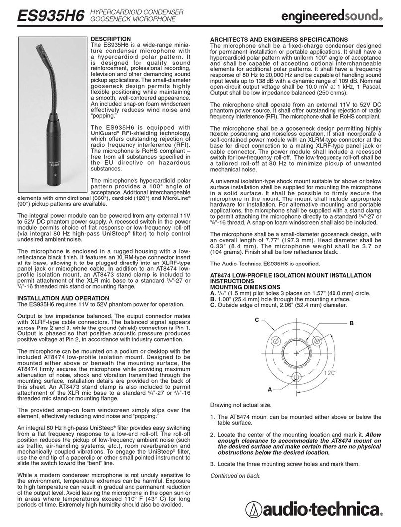 Audio Technica ES935H6 Owner's manual