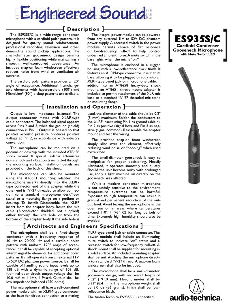 Audio Technica ES935S Owner's manual