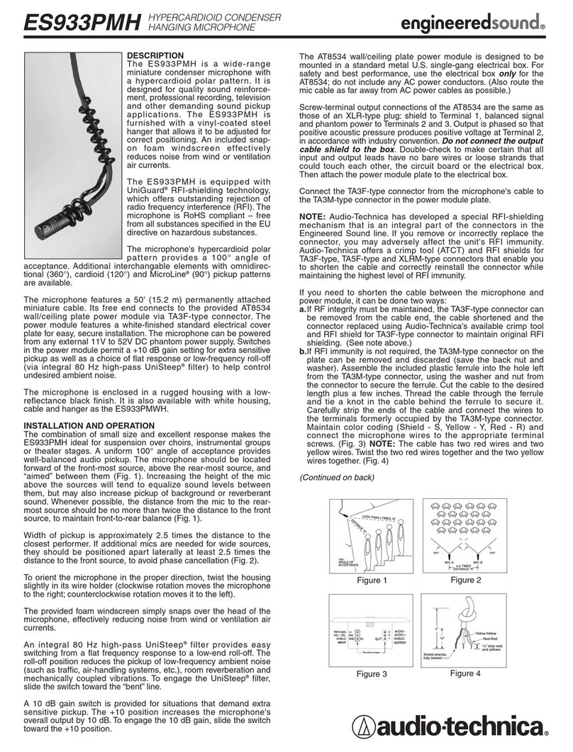 Audio Technica ES933PMH Owner's manual