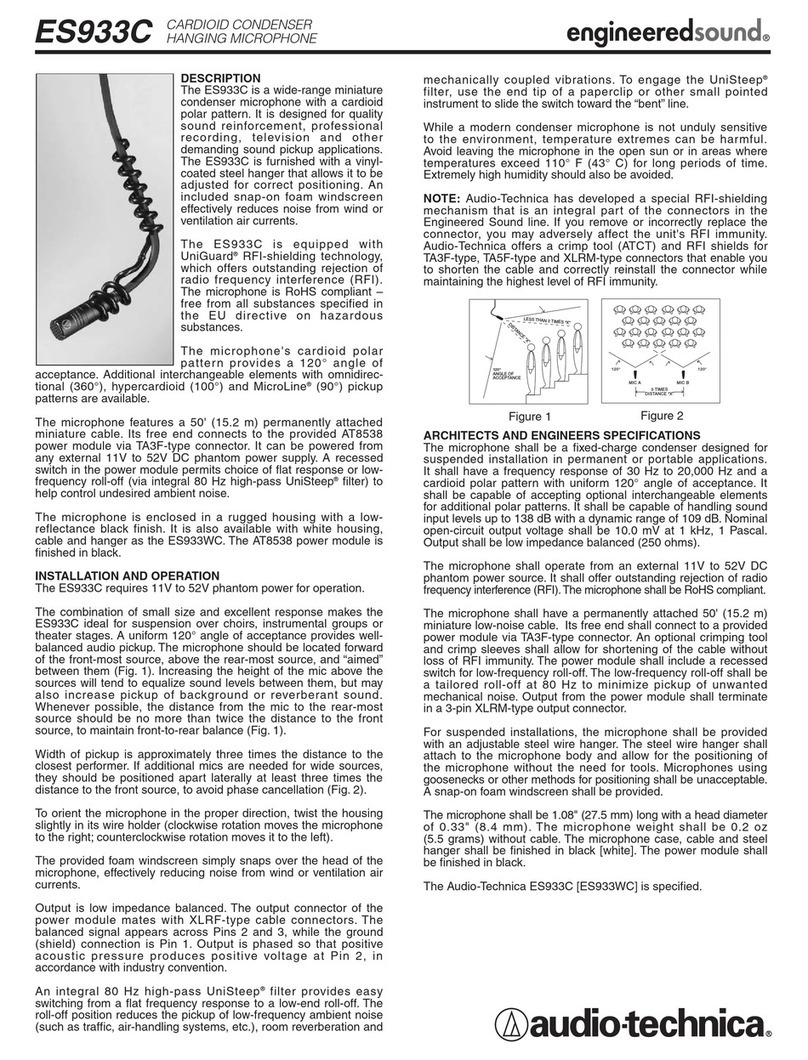 Audio Technica ES933C Installation and operation