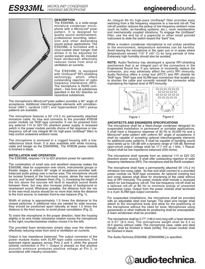Audio Technica ES933ML Installation and operation