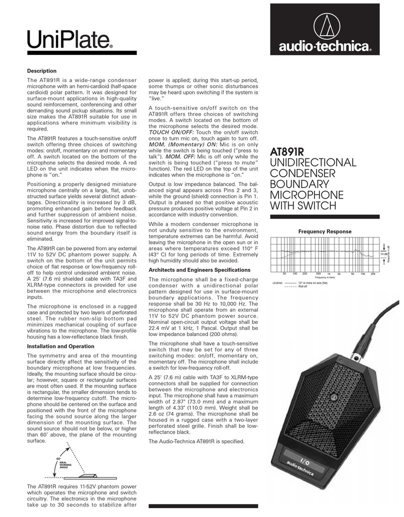 Audio Technica UniPlate AT891R User manual