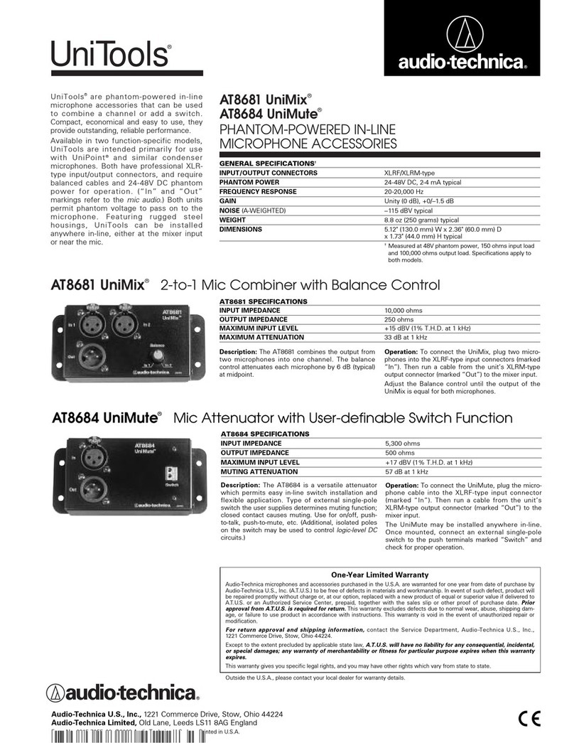Audio Technica UniMix AT8681 User manual