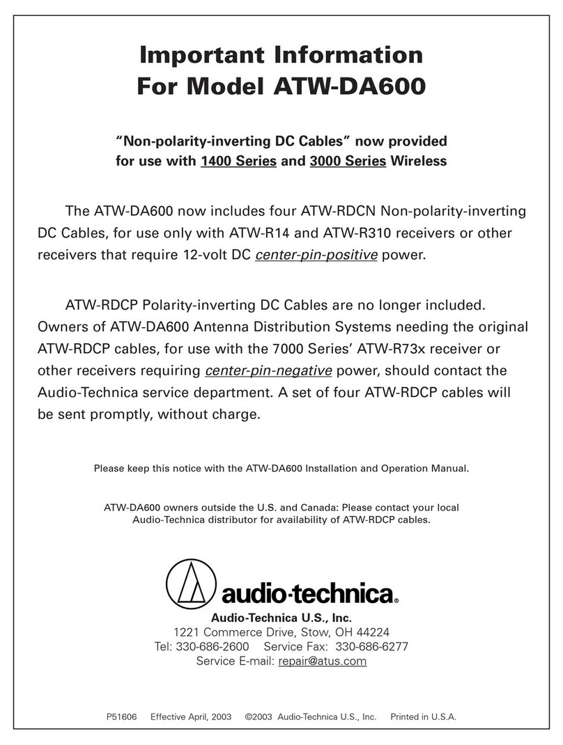 Audio Technica ATW-DA600 Operating manual Audio Technica ATW-DA600 Operating manual