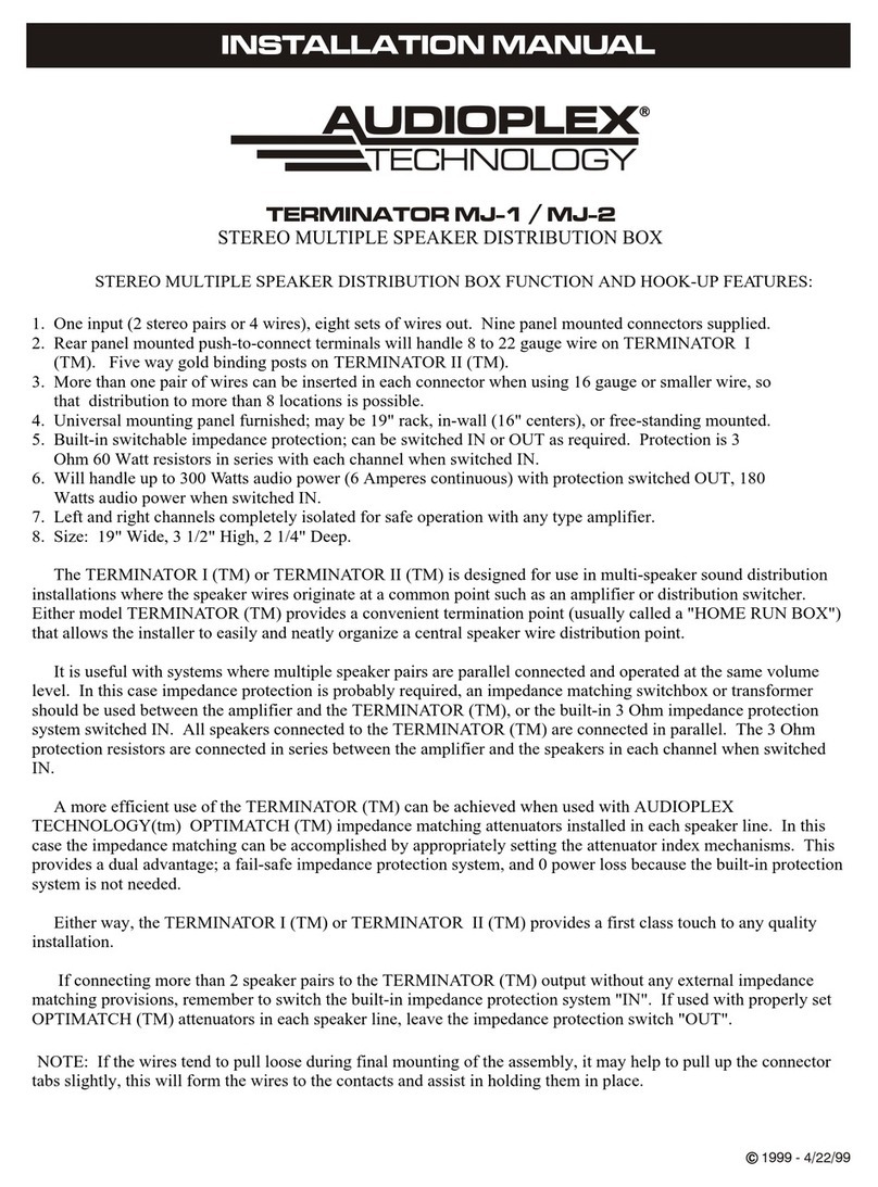 Audioplex TERMINATOR MJ-1 installation manual
