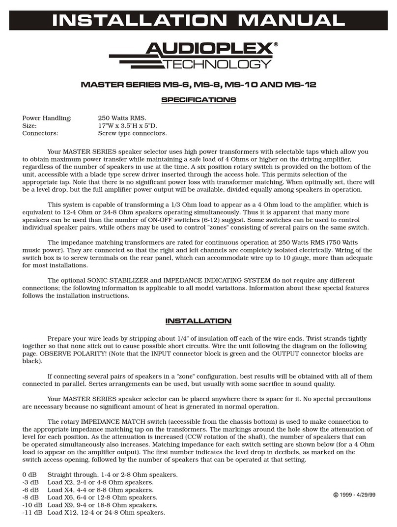 Audioplex MS-10 installation manual