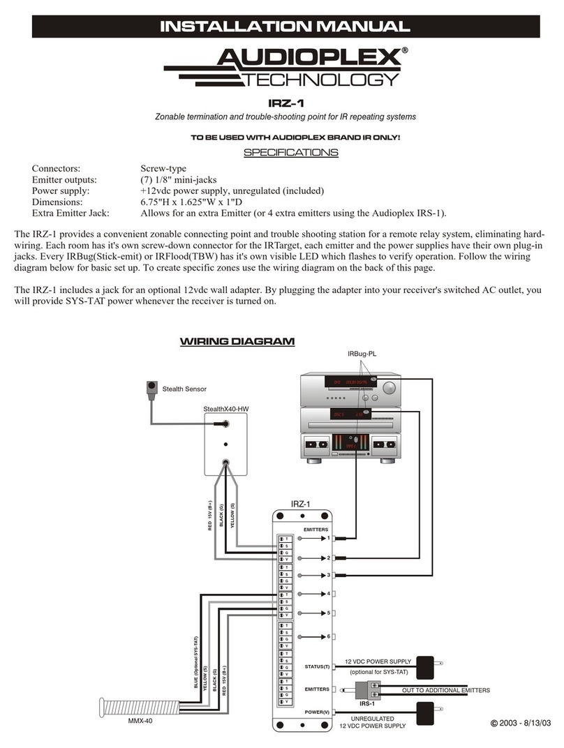 Audioplex IRZ-1 installation manual