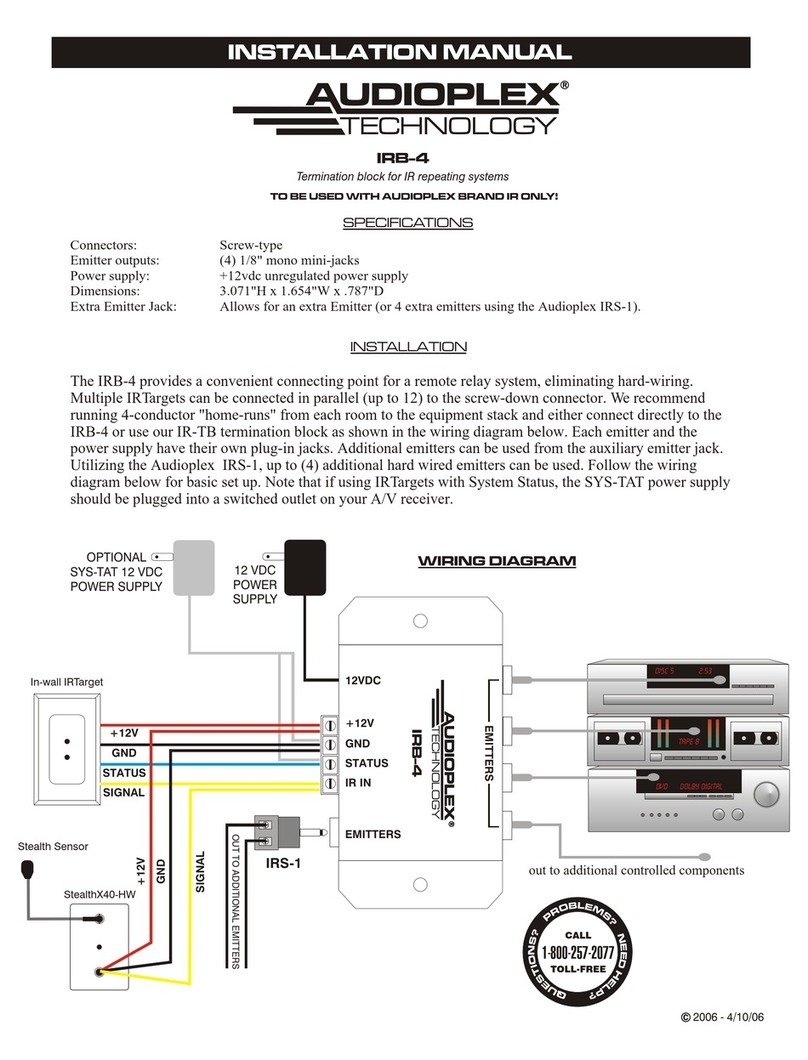 Audioplex IRB-4 installation manual