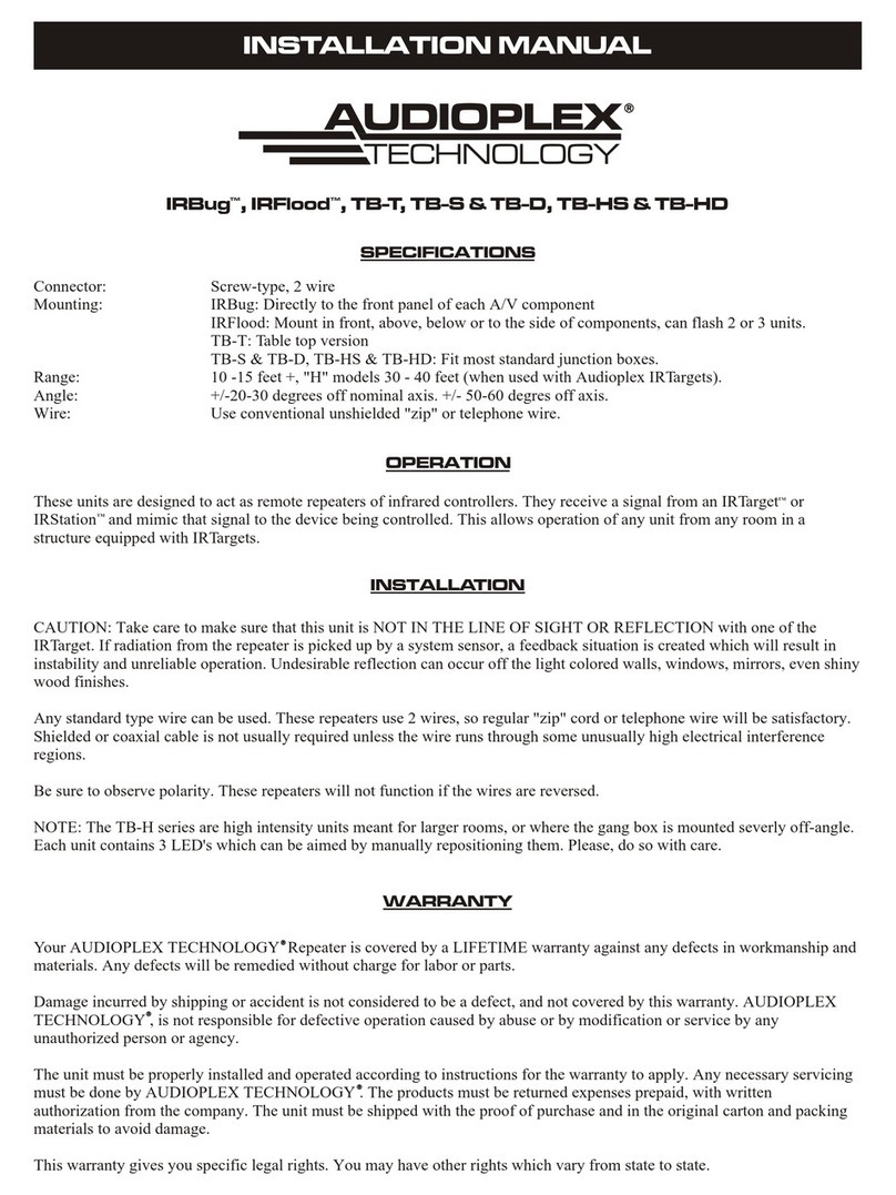 Audioplex IRBug installation manual