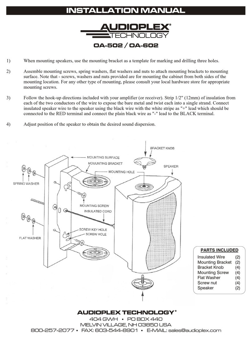 Audioplex OA-602 installation manual