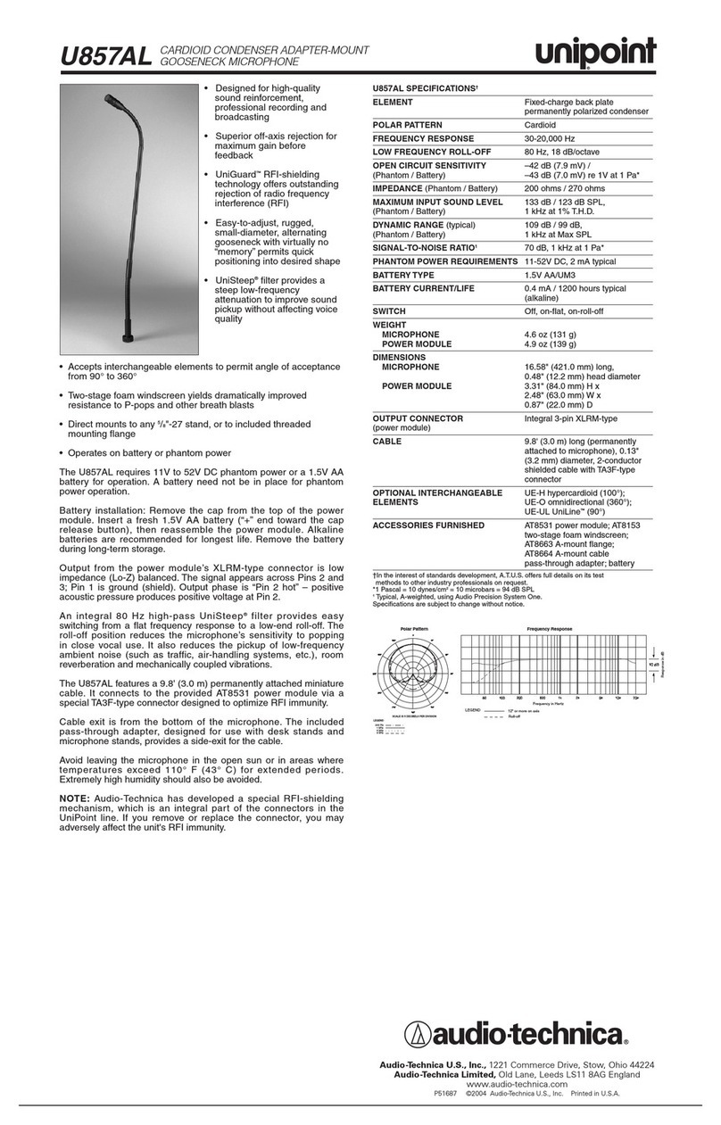 Audio Technica unipoint U857AL User manual