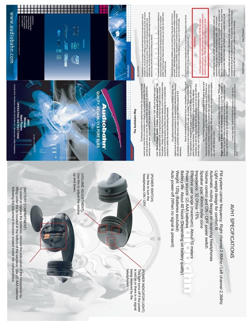 AudioBahn AVH1 Specifications