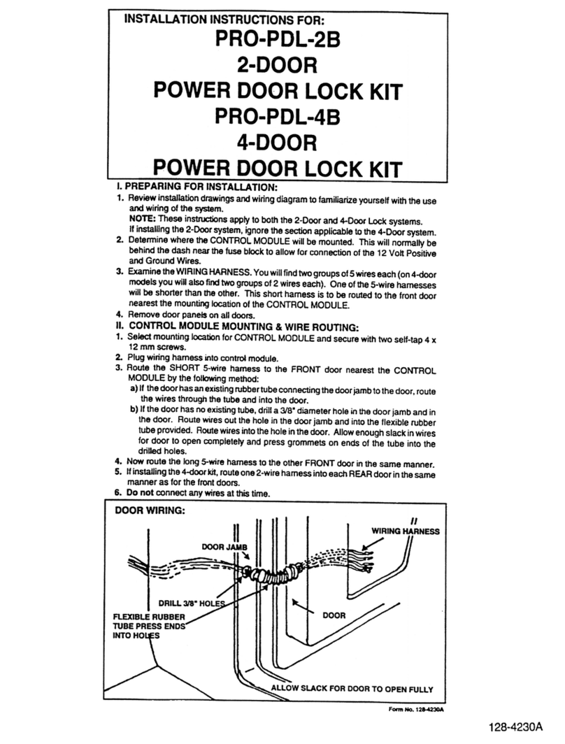 Audiovox PRO-PDL-2B installation instructions