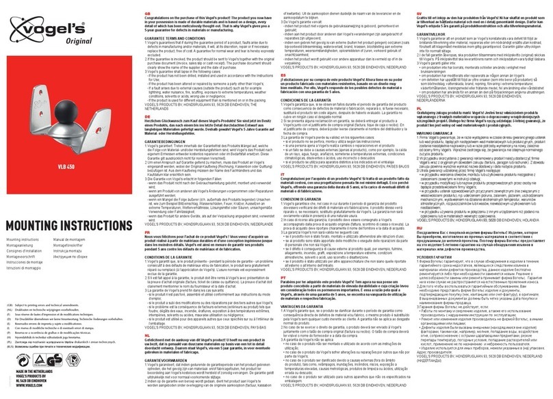 VOGELS Original VLB 450 User manual