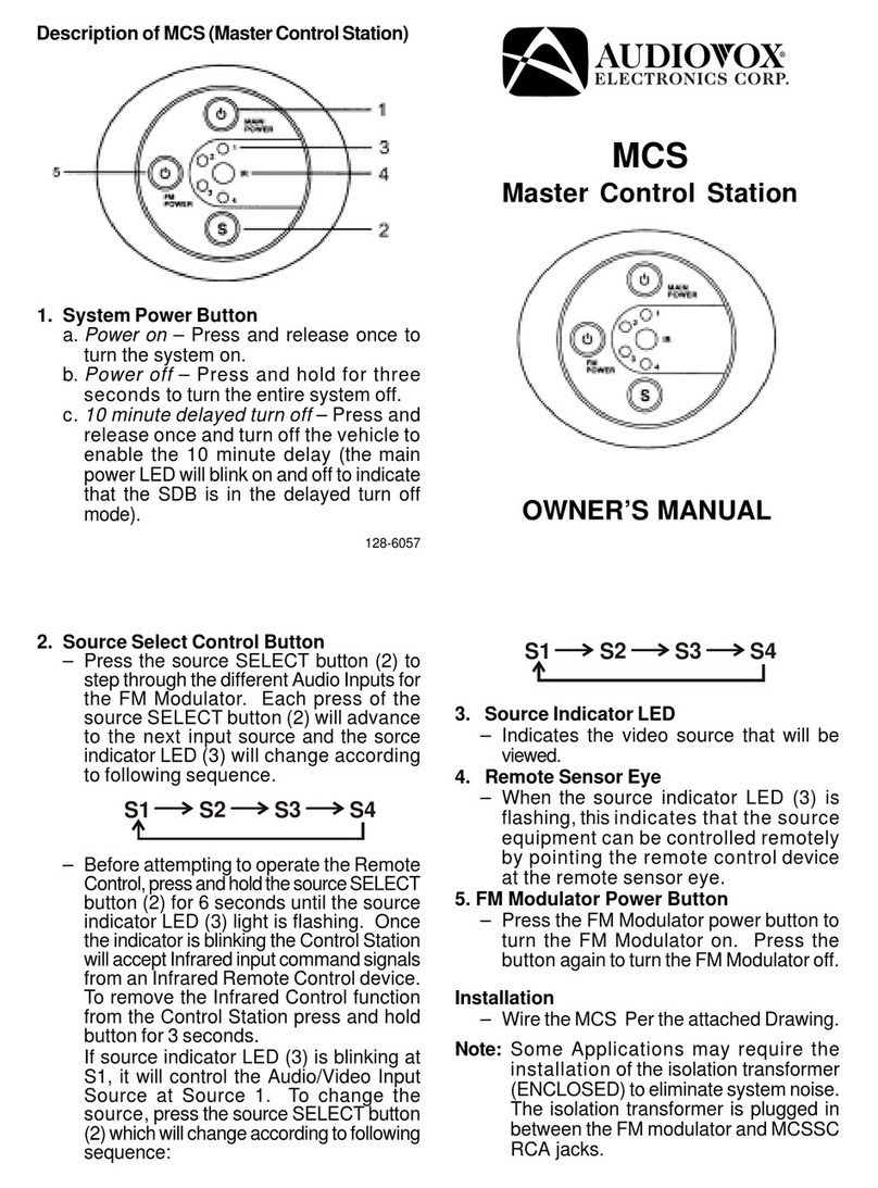 Audiovox MCS owner's manual