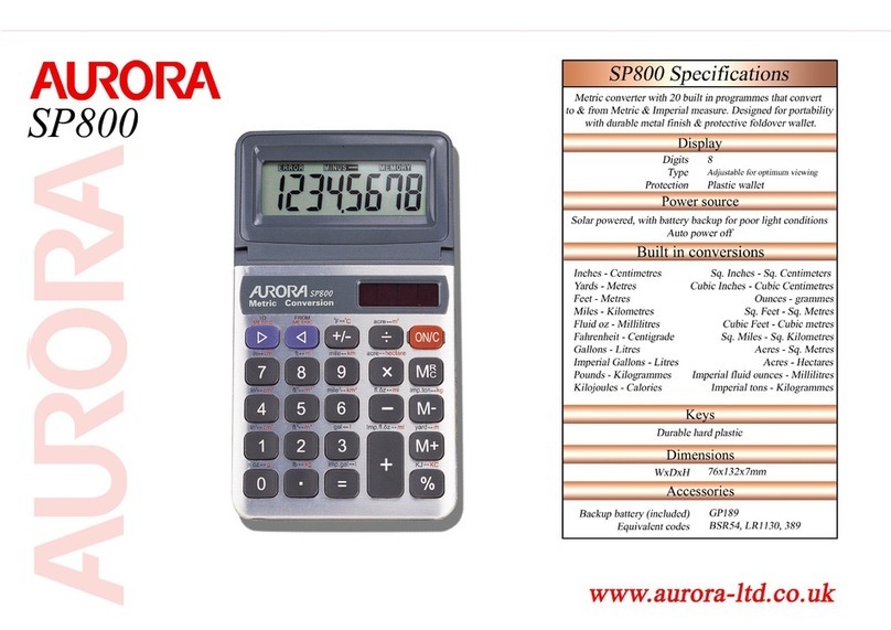 Aurora SP800 User manual Aurora SP800 User manual