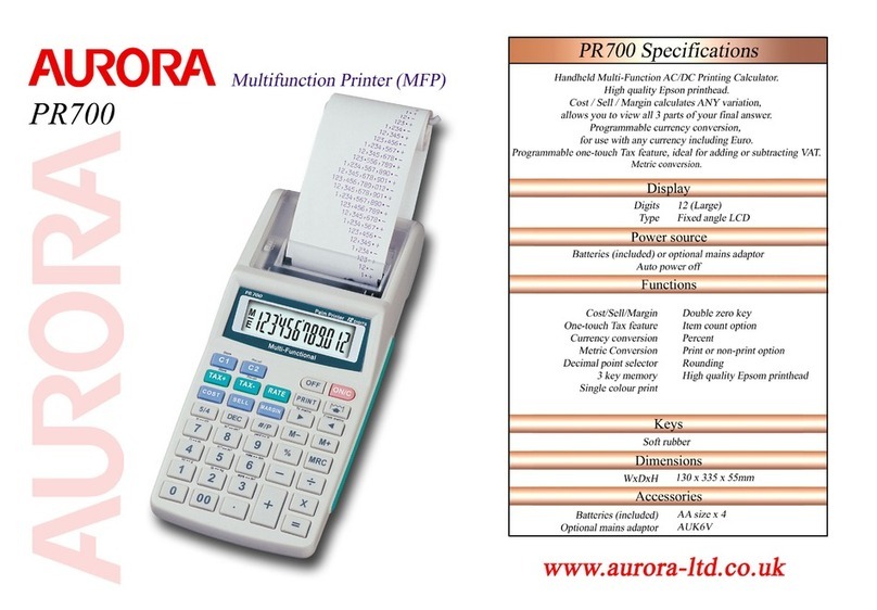 Aurora PR700 Specifications