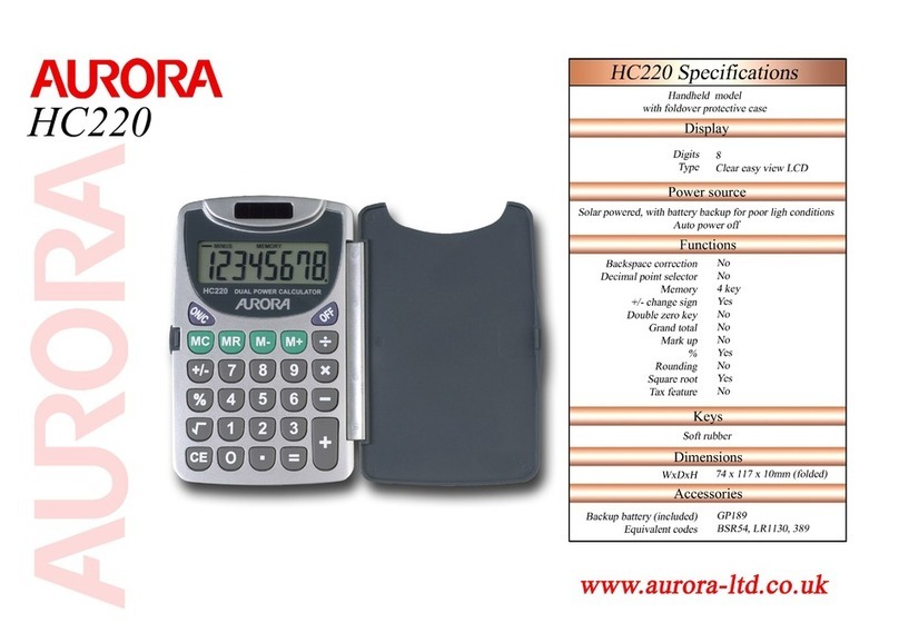 Aurora HC220 Specifications