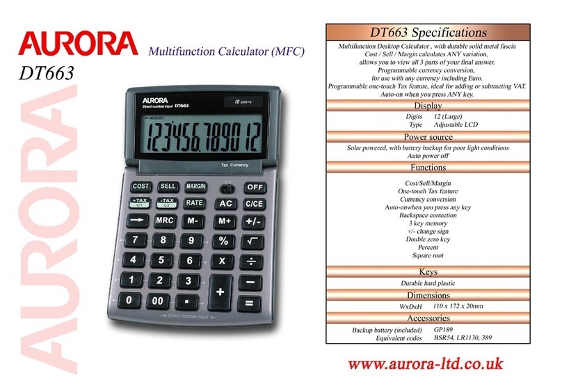 Aurora DT663 Specifications