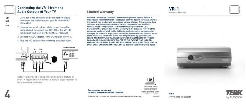 Audiovox TERK VR-1 User manual