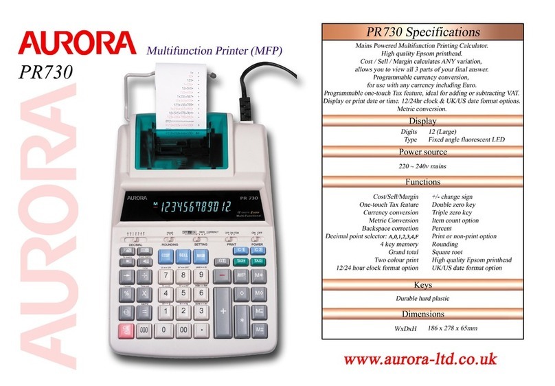 Aurora PR730 Specifications