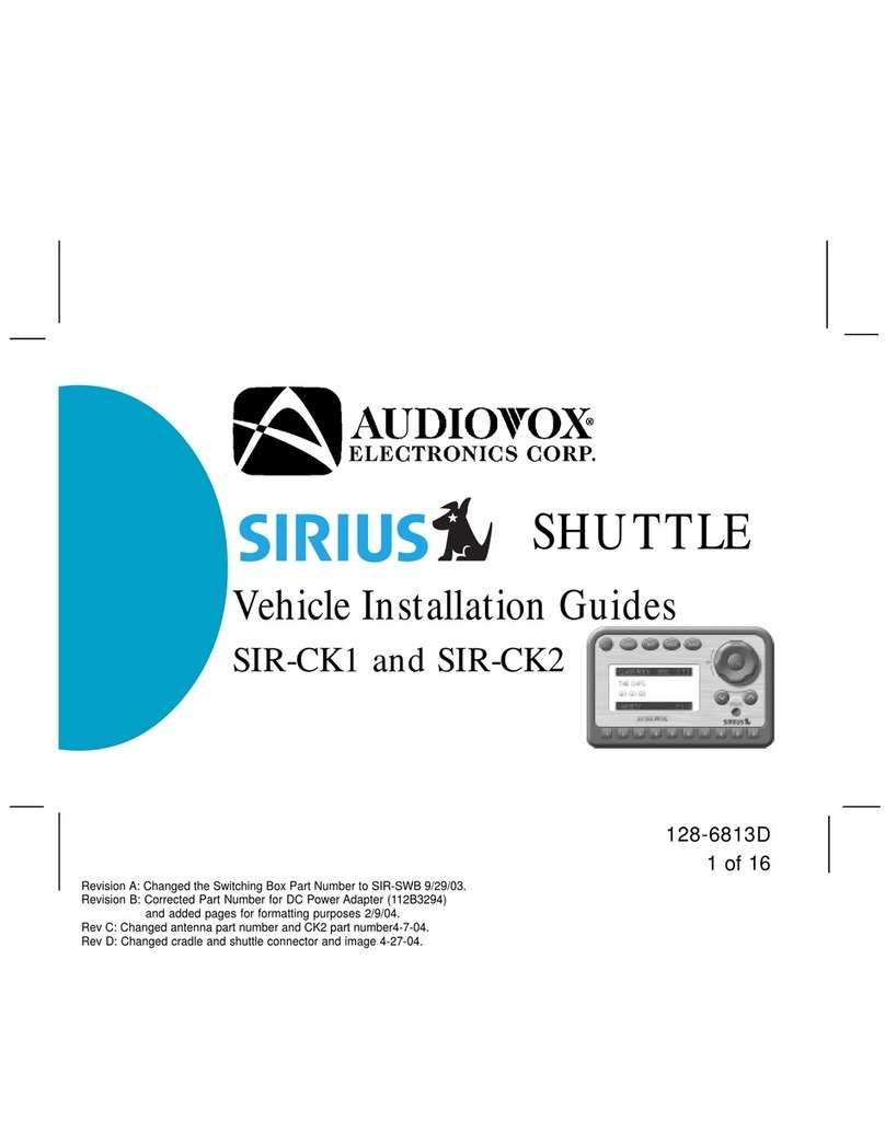 Audiovox Sirius Shuttle SIR-CK1 installation guide