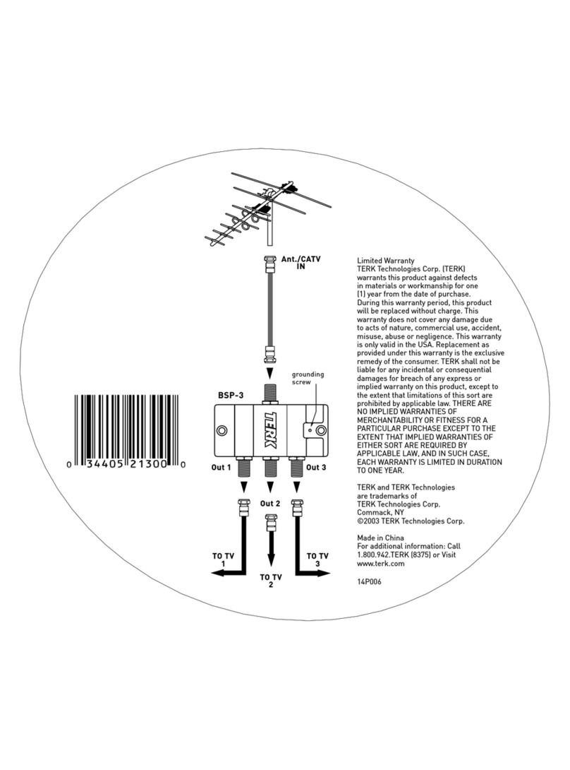 TERK Technologies BSP-3 Connections & Warranty