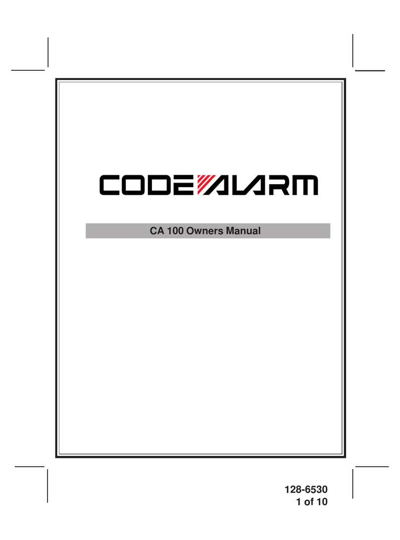Code Alarm CA100 User manual Code Alarm CA100 User manual