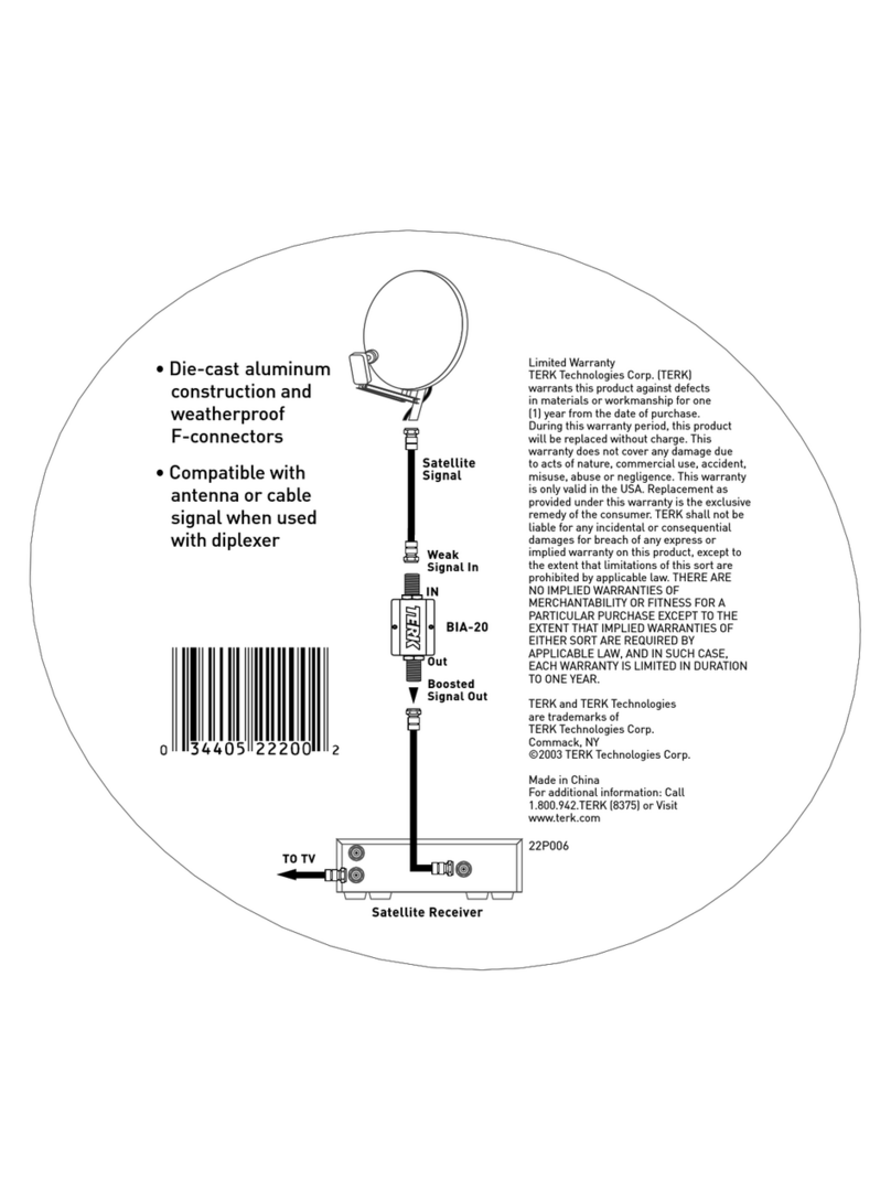 TERK Technologies BIA-20 Connections & Warranty