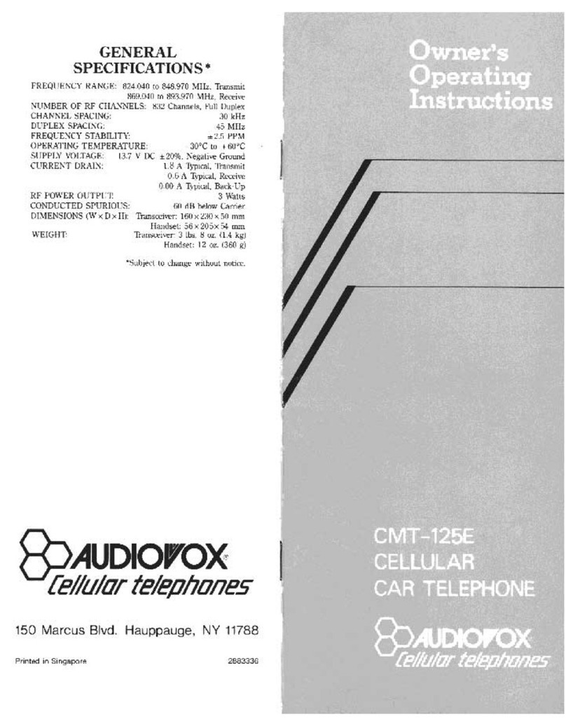 Audiovox CMT-125E Operation manual
