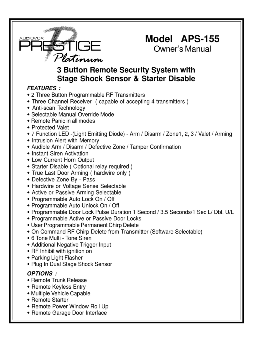 Audiovox Prestige Platinum APS-155 owner's manual