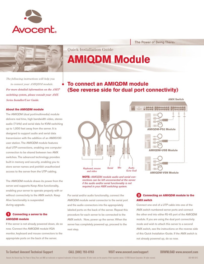 Avocent AMIQDM Quick installation guide