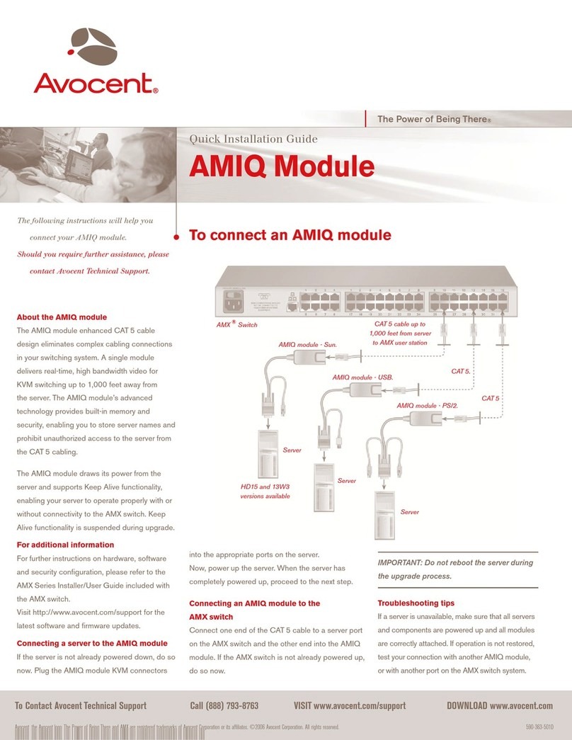 Avocent AMIQ Quick installation guide Avocent AMIQ Quick installation guide