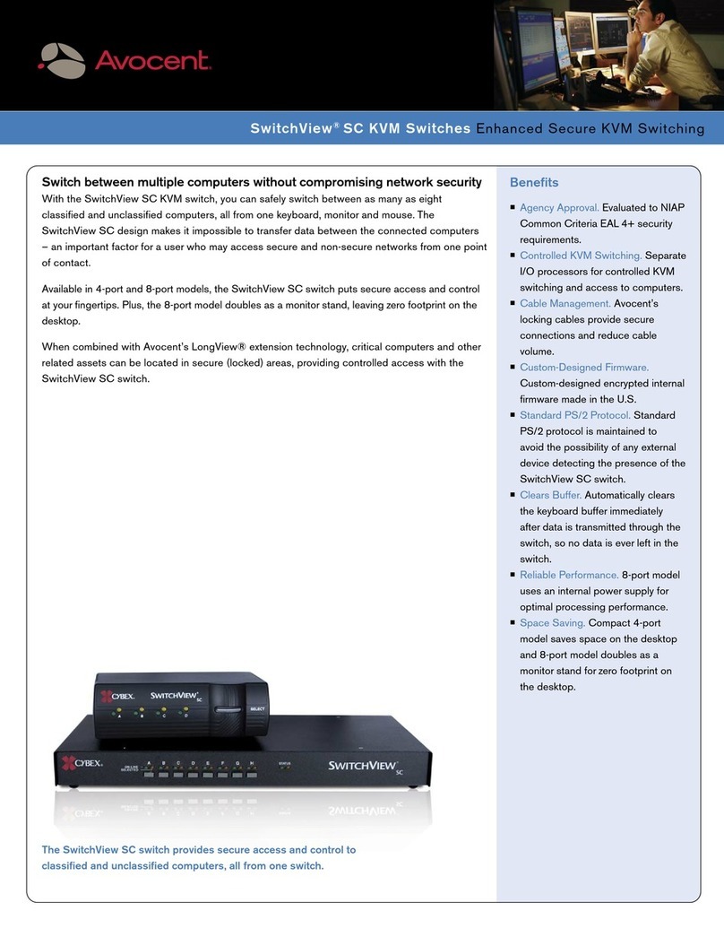 Avocent SwitchView SwitchView SC Specifications Avocent SwitchView SwitchView SC Specifications