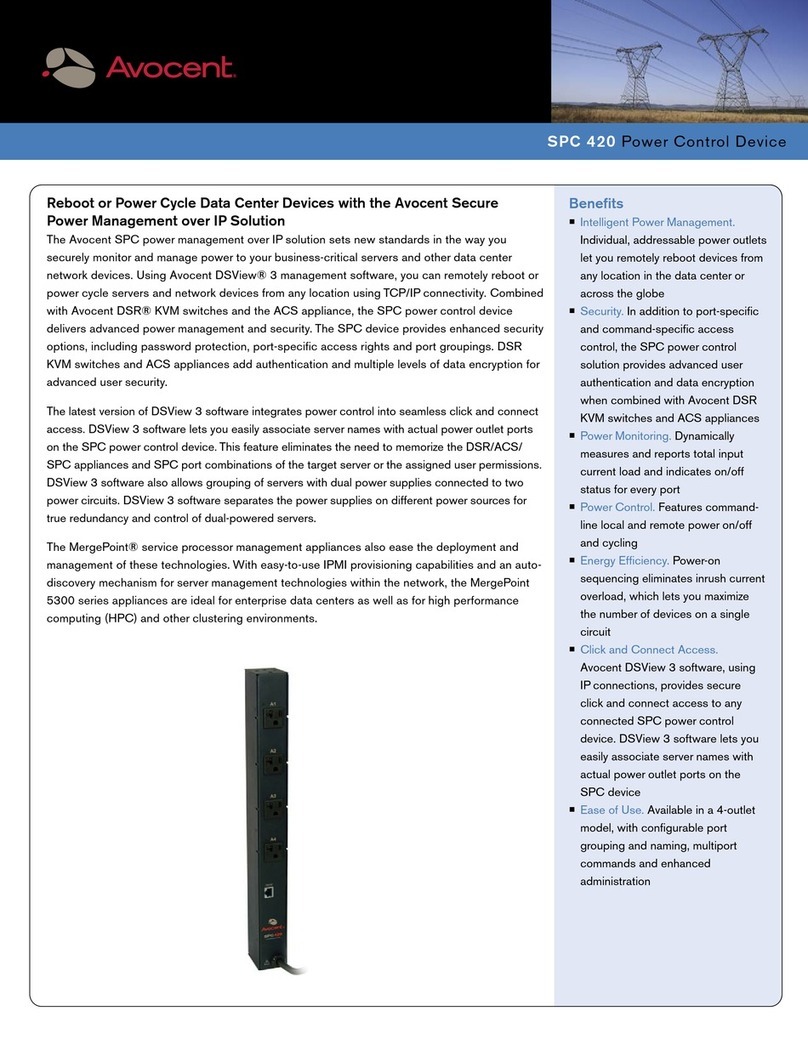 Avocent Network Device SPC420 Specifications Avocent Network Device SPC420 Specifications