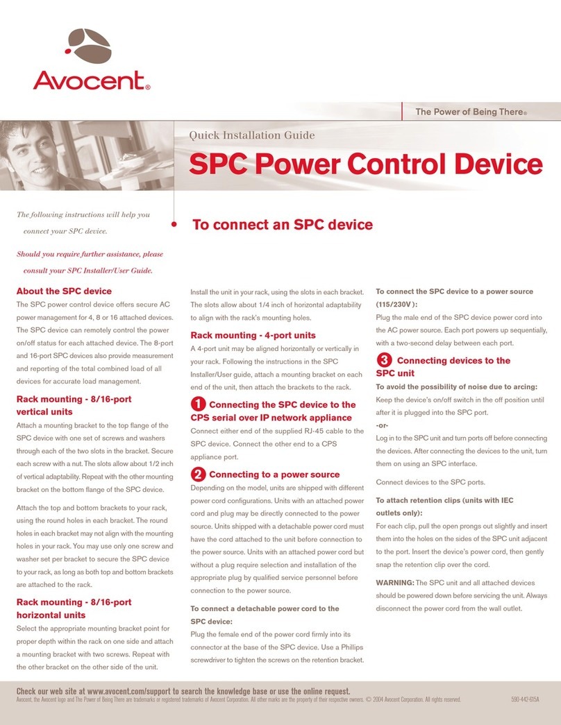 Avocent SPC1600 - Quick installation guide
