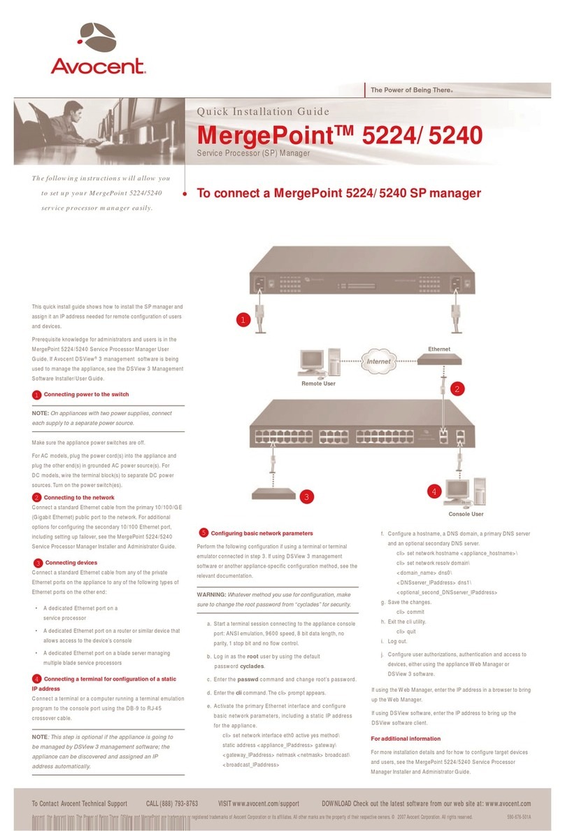 Avocent MergePoint 5240 User manual