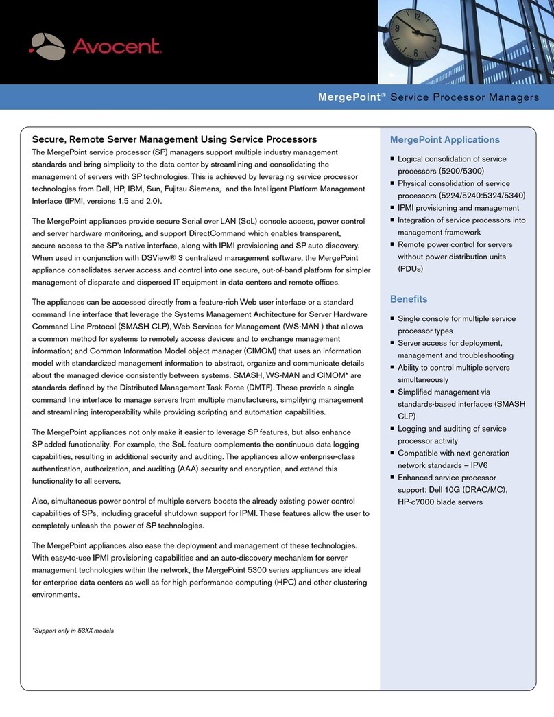 Avocent MergePoint 5200 Specification sheet