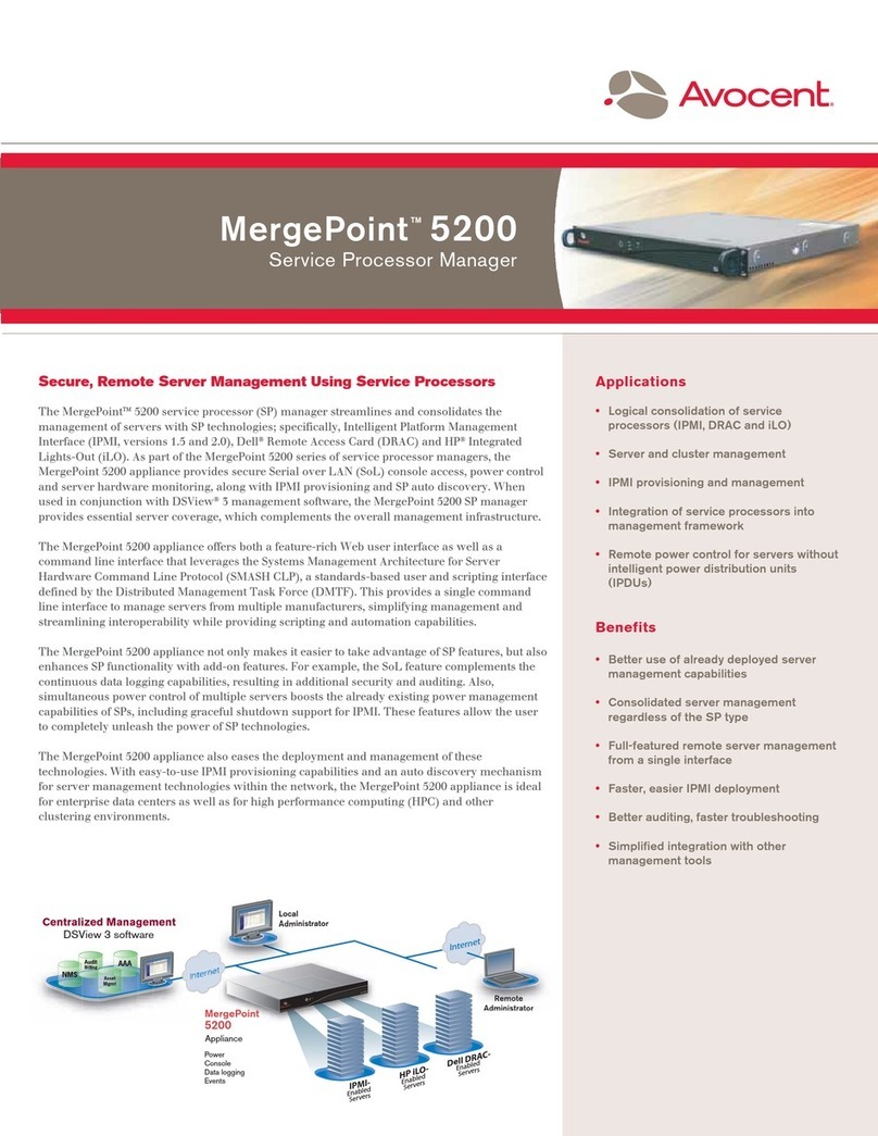 Avocent MergePoint 5200 Specification sheet Avocent MergePoint 5200 Specification sheet