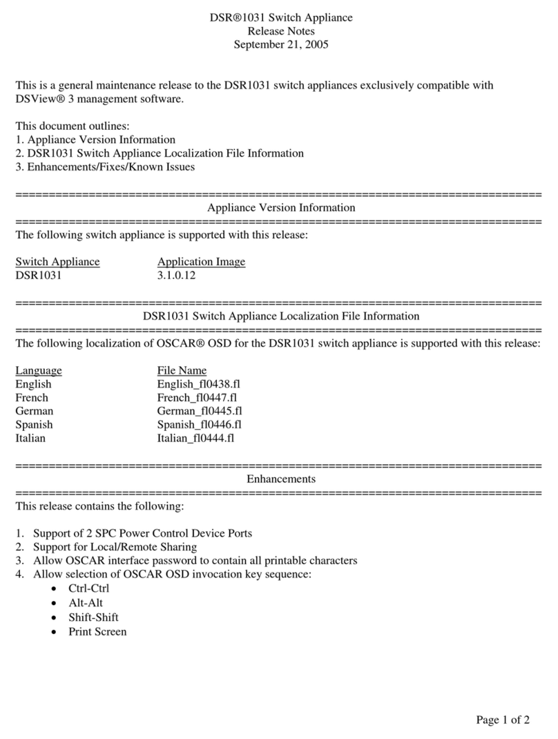 Avocent DSR Series DSR1031 release note