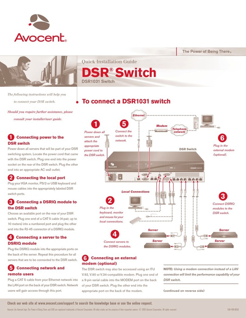 Avocent DSR Series DSR1031 Quick installation guide